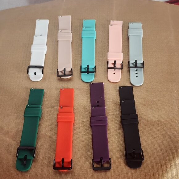 New Ecsem Popglory P22 Quick Release Unisex Multi Color Rubber Watchbands 9pk - Picture 10 of 16